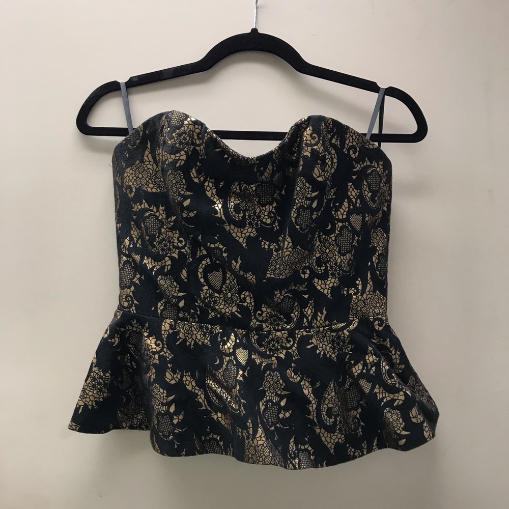 Gilded Peplum Bustier